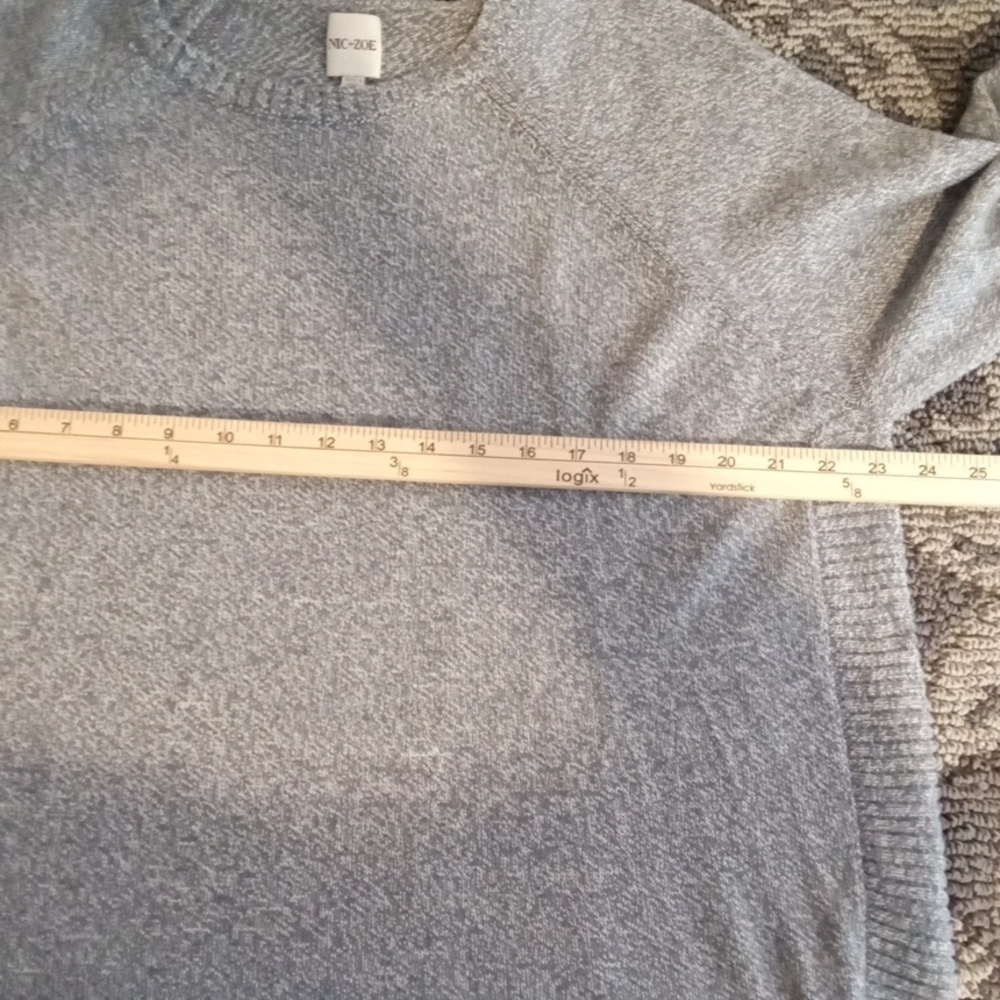 Nic+Zoe Blue Gray Crew Neck Sweater Womems 1X - Picture 7 of 9
